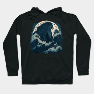 Werewolf in the Japanese ocean Hoodie